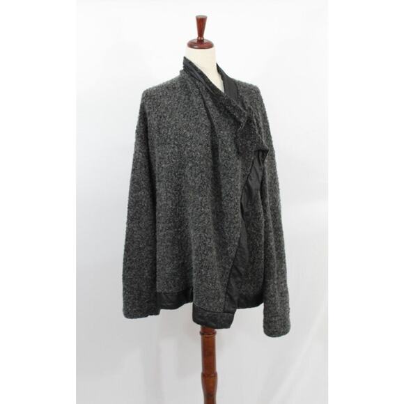 DRESS TO KILL Jane Mohr OS Black Charcoal Nubby Wool Cardigan Sweater - Picture 7 of 10